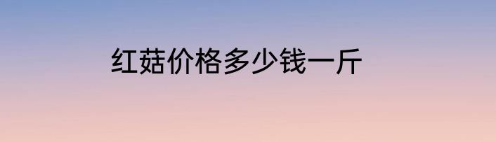 红菇价格多少钱一斤