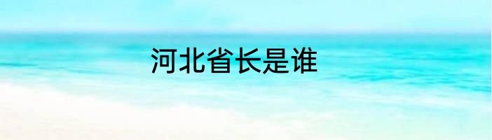 河北省长是谁