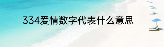 334爱情数字代表什么意思