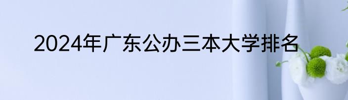 2024年广东公办三本大学排名