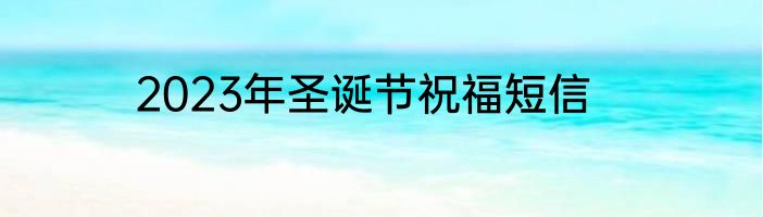 2023年圣诞节祝福短信