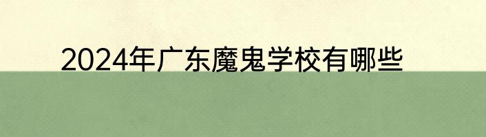 2024年广东魔鬼学校有哪些