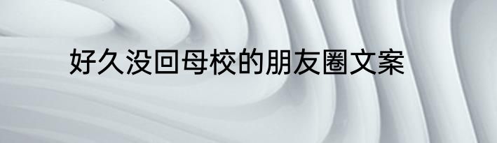 好久没回母校的朋友圈文案