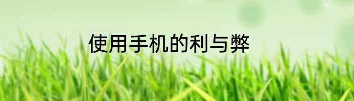 使用手机的利与弊