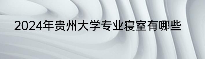 2024年贵州大学专业寝室有哪些