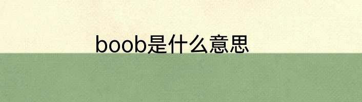 boob是什么意思