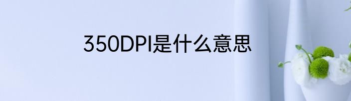 350DPI是什么意思