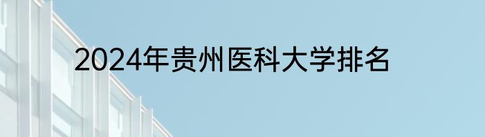 2024年贵州医科大学排名