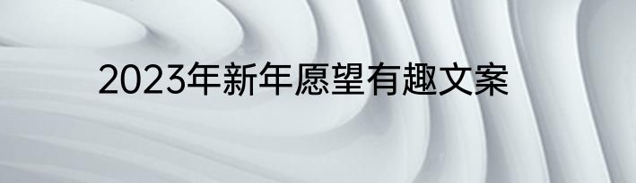 2023年新年愿望有趣文案