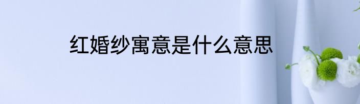 红婚纱寓意是什么意思