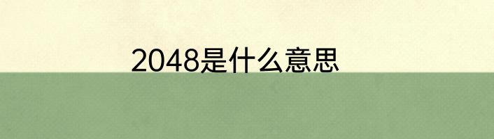 2048是什么意思