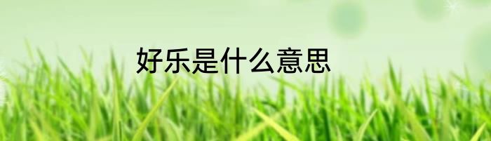 好乐是什么意思