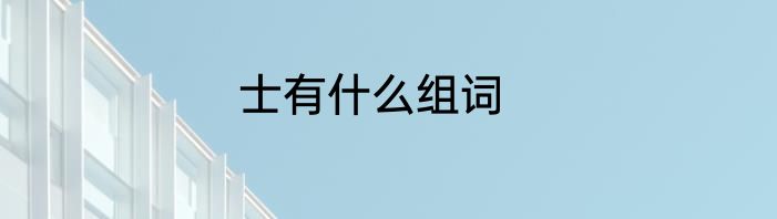 士有什么组词