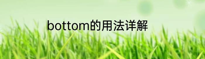 bottom的用法详解