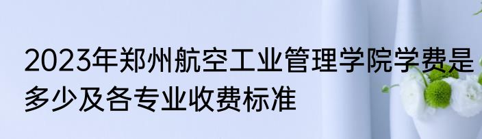 2023年郑州航空工业管理学院学费是多少及各专业收费标准