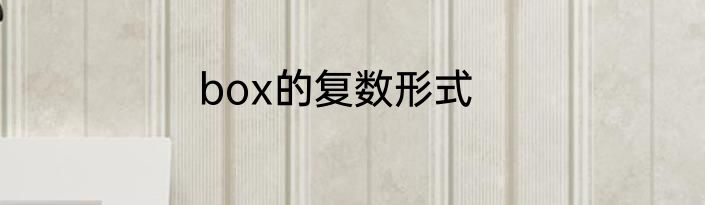 box的复数形式