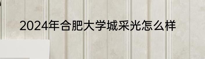 2024年合肥大学城采光怎么样