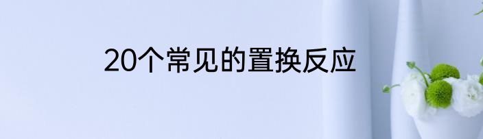 20个常见的置换反应