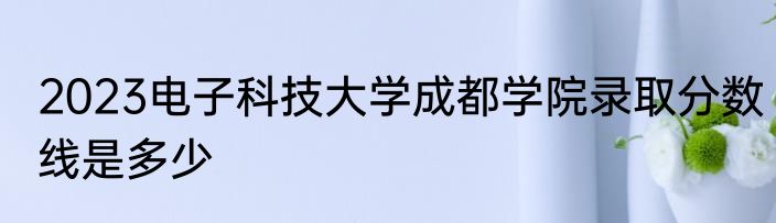 2023电子科技大学成都学院录取分数线是多少