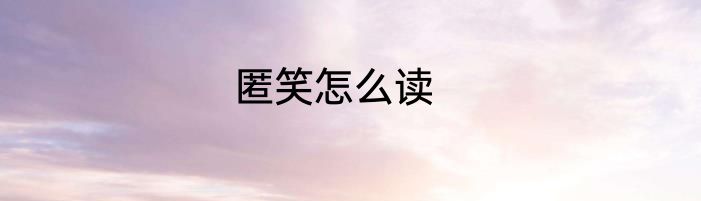 匿笑怎么读