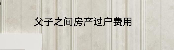 父子之间房产过户费用