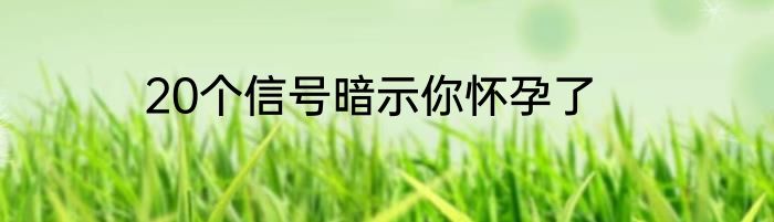 20个信号暗示你怀孕了
