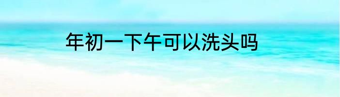 年初一下午可以洗头吗