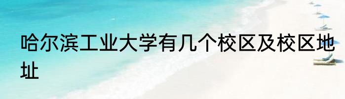 哈尔滨工业大学有几个校区及校区地址