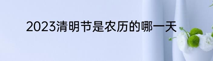 2023清明节是农历的哪一天