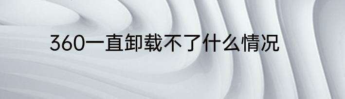 360一直卸载不了什么情况