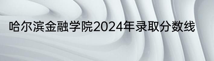 哈尔滨金融学院2024年录取分数线