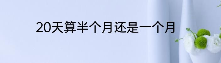 20天算半个月还是一个月