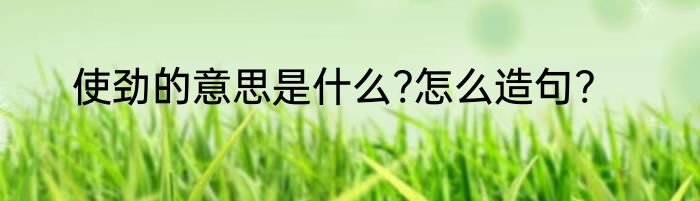 使劲的意思是什么?怎么造句?