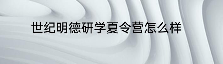 世纪明德研学夏令营怎么样