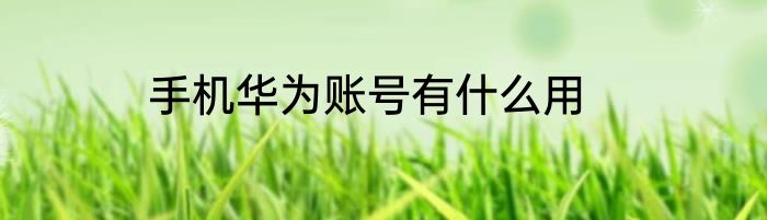 手机华为账号有什么用