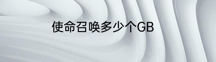 使命召唤多少个GB