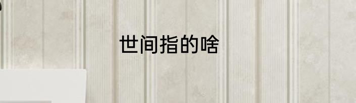 世间指的啥