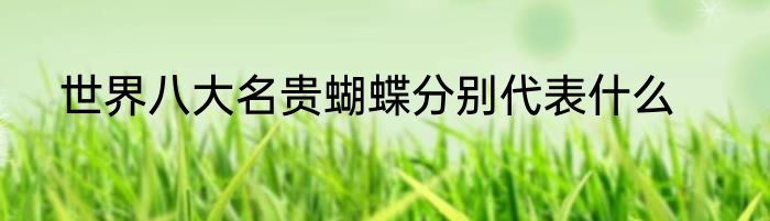世界八大名贵蝴蝶分别代表什么