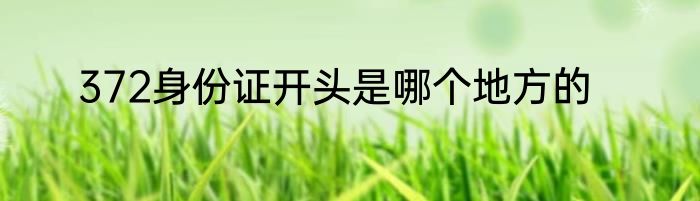 372身份证开头是哪个地方的