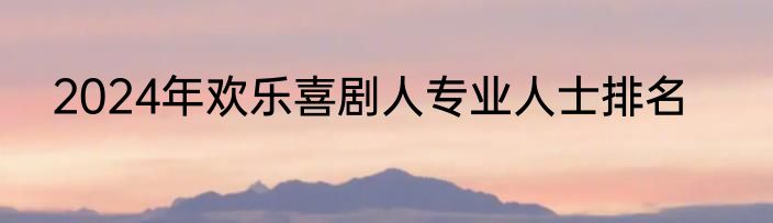 2024年欢乐喜剧人专业人士排名