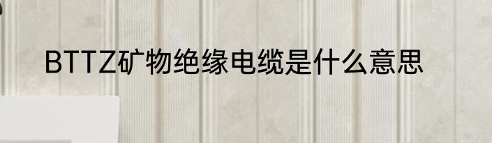BTTZ矿物绝缘电缆是什么意思
