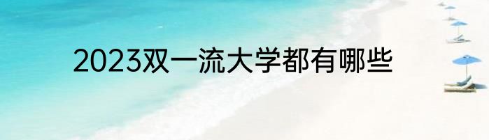 2023双一流大学都有哪些