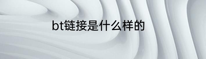 bt链接是什么样的