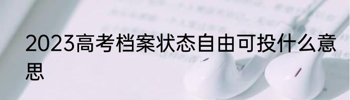 2023高考档案状态自由可投什么意思