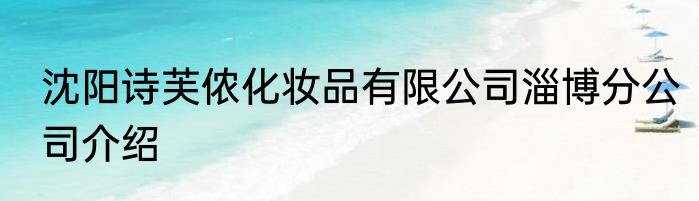 沈阳诗芙侬化妆品有限公司淄博分公司介绍