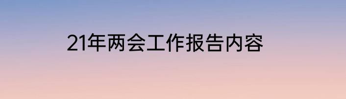 21年两会工作报告内容
