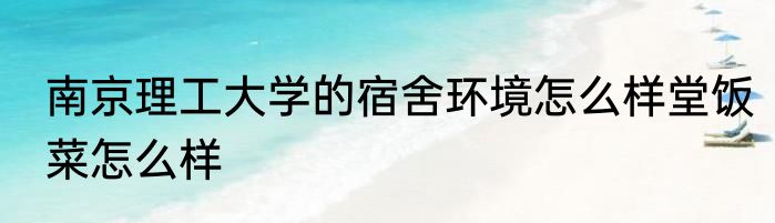 南京理工大学的宿舍环境怎么样堂饭菜怎么样