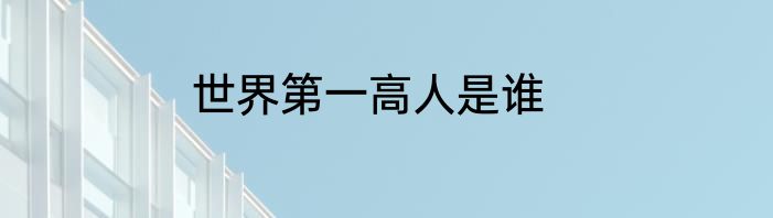 世界第一高人是谁
