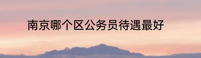 南京哪个区公务员待遇最好