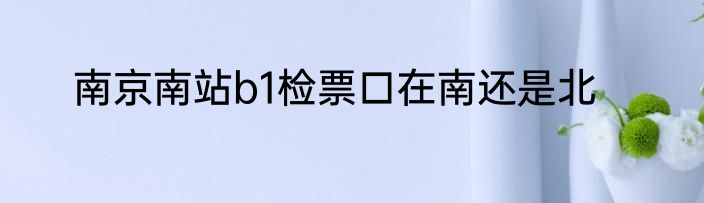 南京南站b1检票口在南还是北
